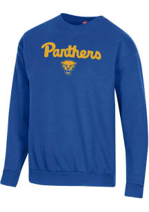 Pitt Panthers Mens Blue Team Long Sleeve Crew Sweatshirt