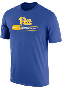 Nike Pitt Panthers Blue Mens Swim and Dive Team Short Sleeve T Shirt
