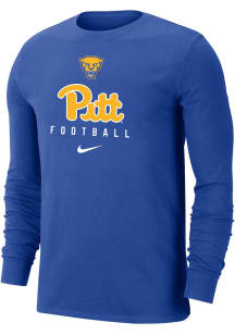 Nike Pitt Panthers Blue Football Long Sleeve T Shirt