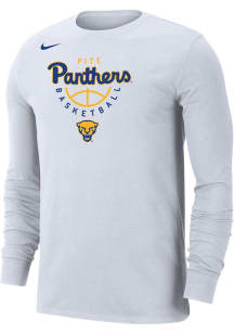 Nike Pitt Panthers White Team Mens Basketball Long Sleeve T Shirt