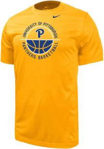 Nike Pitt Panthers Gold Team Mens Basketball Short Sleeve T Shirt
