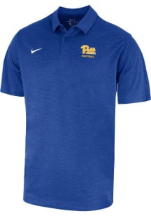 Nike Pitt Panthers Mens Blue Football Short Sleeve Polo