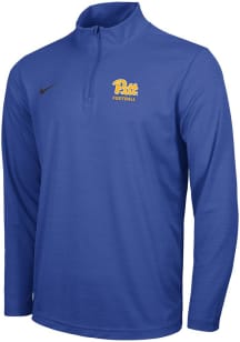 Nike Pitt Panthers Mens Blue Football Long Sleeve Qtr Zip Pullover