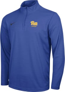Nike Pitt Panthers Mens Blue Womens Lacrosse Team Long Sleeve Qtr Zip Pullover