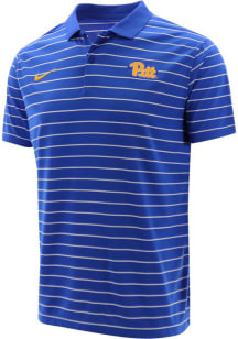 Nike Pitt Panthers Mens Blue Team Designed Short Sleeve Polo