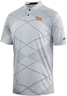 Nike Pitt Panthers Mens Grey Team Short Sleeve Polo