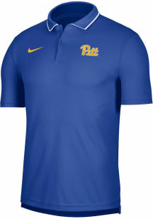 Nike Pitt Panthers Mens Blue Team Short Sleeve Polo