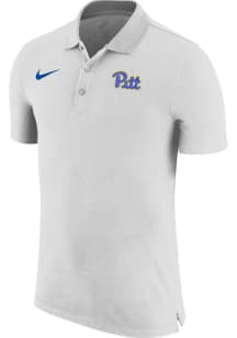 Nike Pitt Panthers Mens White Team Short Sleeve Polo