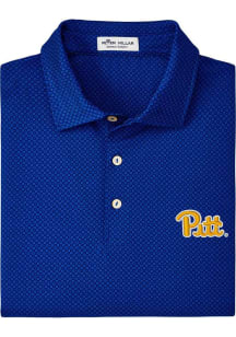 Peter Millar Pitt Panthers Mens Grey Team Short Sleeve Fashion Polo