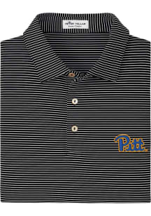 Peter Millar Pitt Panthers Mens Black Team Style Short Sleeve Fashion Polo