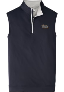 Peter Millar Pitt Panthers Mens Black Team Design Long Sleeve Qtr Zip Pullover