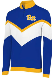 SLAM Pitt Panthers Mens Blue Team Mens Basketball Long Sleeve Qtr Zip Pullover