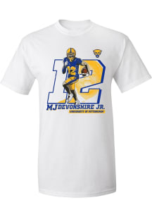 MJ Devonshire Pitt Panthers White MJ Devonshire 12 Football Short Sleeve Player T Shirt
