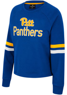 Colosseum Pitt Panthers Womens Blue Team Crew Sweatshirt