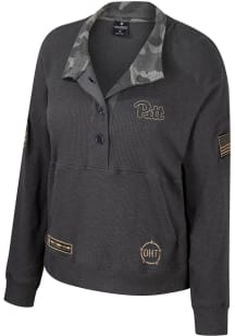 Colosseum Pitt Panthers Womens Grey Team Qtr Zip