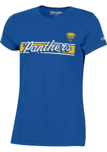 Champion Pitt Panthers Womens Blue Team Design Short Sleeve T-Shirt