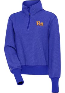 Antigua Pitt Panthers Womens Blue Team Qtr Zip