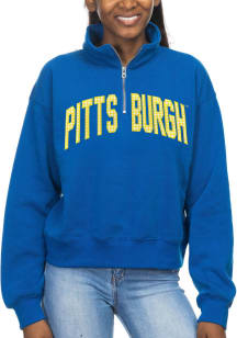 Pitt Panthers Womens Blue Team Qtr Zip