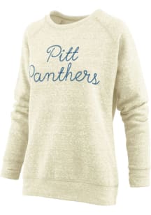 Pressbox Pitt Panthers Womens Ivory Team Crew Sweatshirt