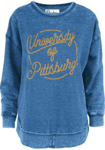 Pitt Panthers Womens Blue Team Design Crew Sweatshirt