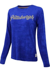Pitt Panthers Womens Blue Team Wordmark Crew Sweatshirt