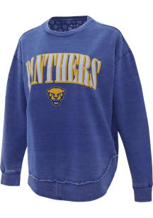 Pitt Panthers Womens Blue Team Design Crew Sweatshirt