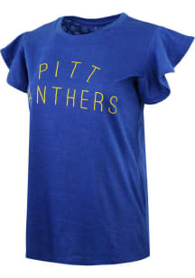 Pitt Panthers Womens Blue Team Logo Short Sleeve T-Shirt