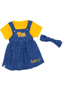 Colosseum Pitt Panthers Baby Girls Blue Team Short Sleeve Dress