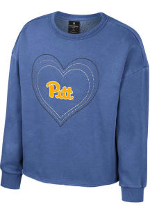 Colosseum Pitt Panthers Girls Blue Team Long Sleeve Hooded Sweatshirt