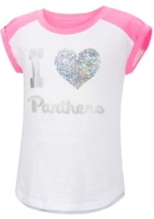 Pitt Panthers Girls White Team Short Sleeve Fashion T-Shirt