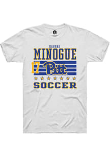 Hannah Minogue Pitt Panthers White NIL Striped Short Sleeve Player T Shirt