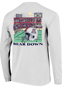 Arizona Wildcats White Stadium Helmet Long Sleeve T Shirt