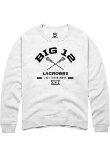 Summit Sportswear Big 12 Mens White 2026 Lacrosse Championship Long Sleeve Crew Sweatshirt