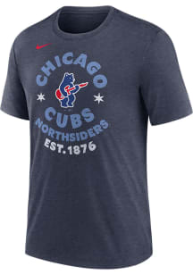 Nike Chicago Cubs Light Blue Electric Bear Short Sleeve Fashion T Shirt