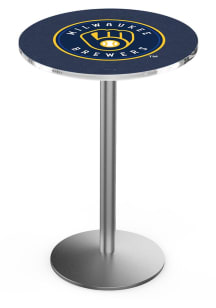 Milwaukee Brewers Stainless Round Base Pub Table