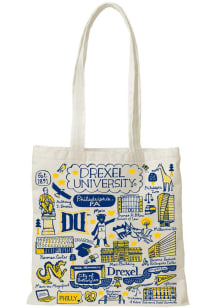 Drexel Dragons White Julia Gash Natural Canvas Slim Tote