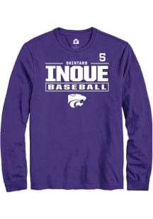 Shintaro Inoue  K-State Wildcats Purple Rally NIL Stacked Box Long Sleeve T Shirt