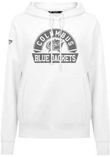 Levelwear Columbus Blue Jackets Womens White Adorn Banner Arch Hooded Sweatshirt