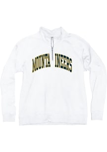 Blue 84 West Virginia Mountaineers Womens White Sanded Qtr Zip