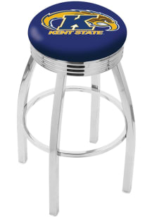 Kent State Golden Flashes 3 Ring Chrome Seat Pub Stool - Silver