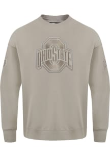 Pro Standard Ohio State Buckeyes Mens Brown Neutral Long Sleeve Crew Sweatshirt