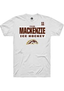 Tyler Mackenzie Western Michigan Broncos White NIL Stacked Box Short Sleeve Player T Shirt