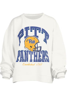 Pressbox Pitt Panthers Womens White Janise Crew Sweatshirt