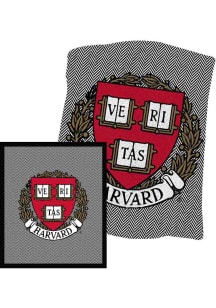 Harvard Crimson Knit 63x53 Raschel Throw Blanket - Black