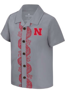 Colosseum Nebraska Cornhuskers Toddler Grey Ennui Short Sleeve Polo Shirt