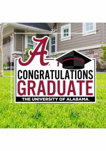 Alabama Crimson Tide Congratulations Graduate Yard Sign - White