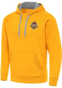 Antigua Western Michigan Broncos Mens Gold 2025 Hockey National Champions Victory Long Sleeve Hood..
