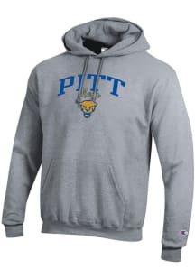 Champion Pitt Panthers Mens Grey Mom Script Powerblend Long Sleeve Hoodie
