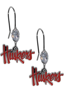 Nebraska Cornhuskers Crystal Dangle Womens Earrings