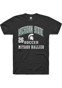 Miyako Hallier Michigan State Spartans Black NIL Arch Logo Short Sleeve Player T Shirt